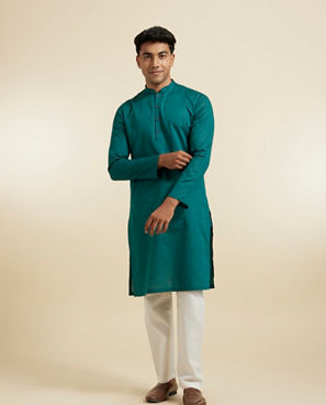 Diwas Men Teal Green Grace Kurta Pajama