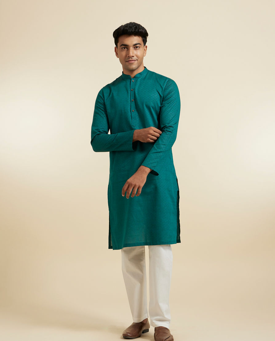 Diwas Men Teal Green Grace Kurta Pajama