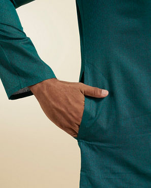 Diwas Men Teal Green Grace Kurta Pajama