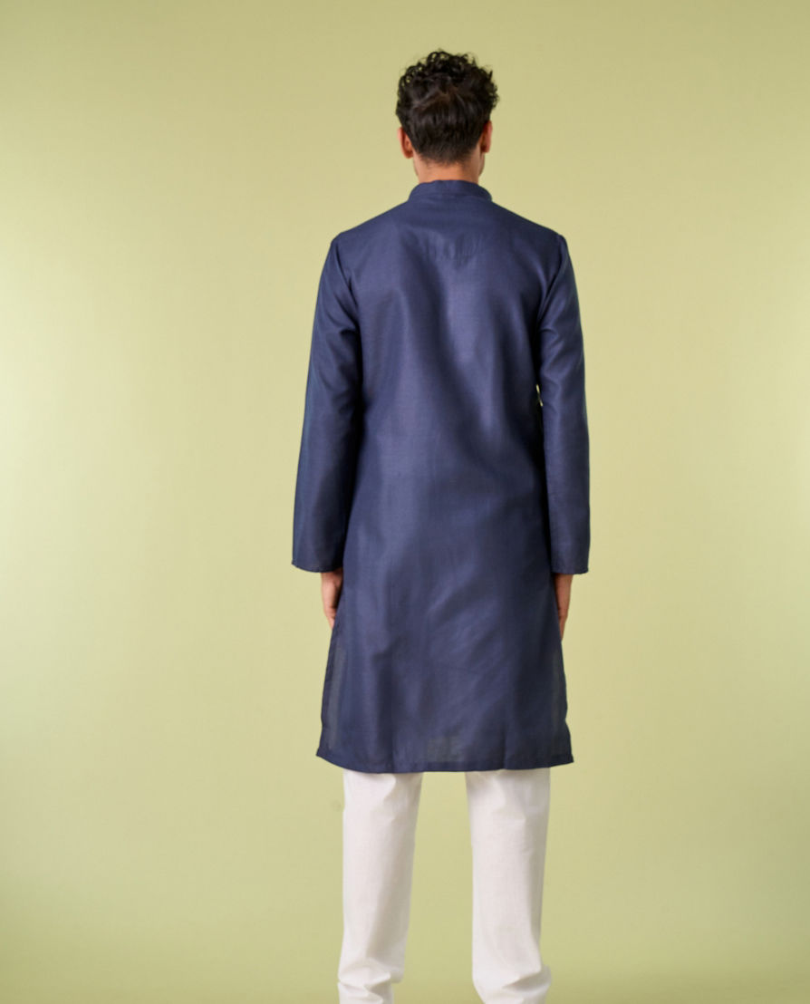 Diwas Men Dark Blue Elegance Kurta Pajama