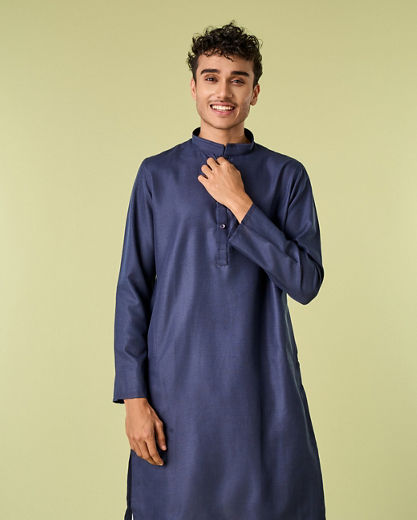 Diwas Men Dark Blue Elegance Kurta Pajama