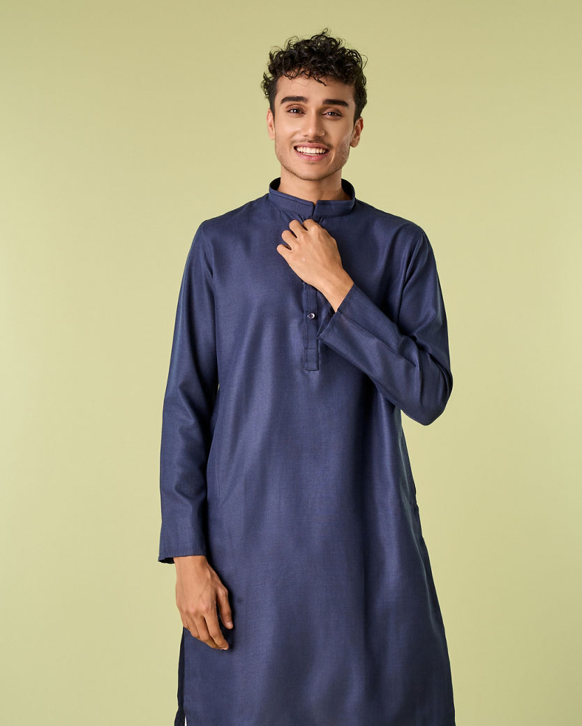 Diwas Men Dark Blue Elegance Kurta Pajama