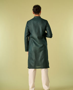 Diwas Men Dark Green Elegance Kurta Pajama