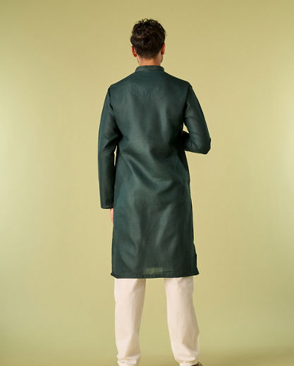 Diwas Men Dark Green Elegance Kurta Pajama