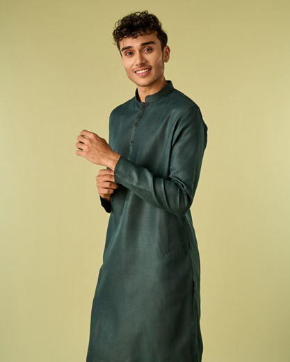 Diwas Men Dark Green Elegance Kurta Pajama
