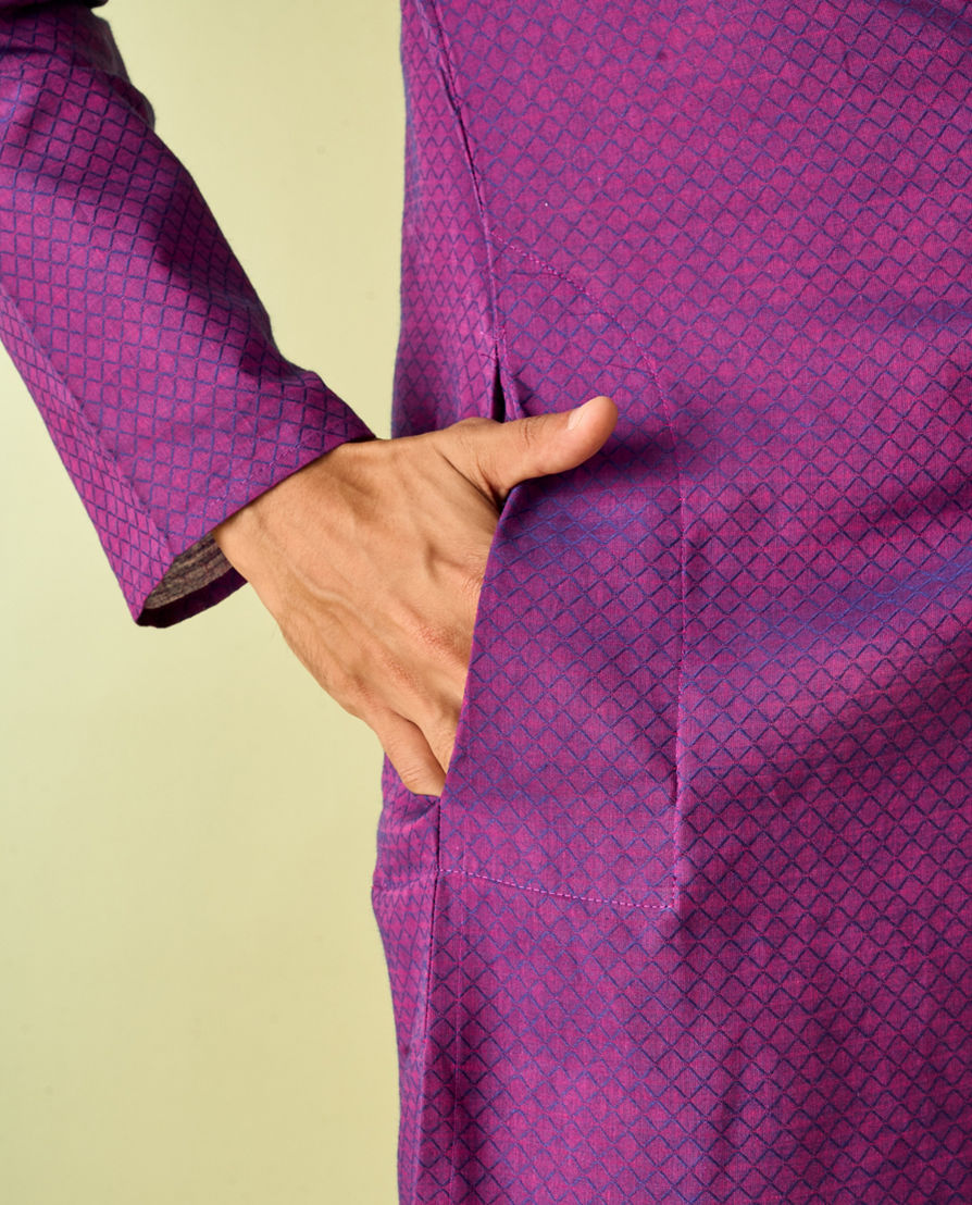 Diwas Men Radiant Purple Kurta Pajama Set