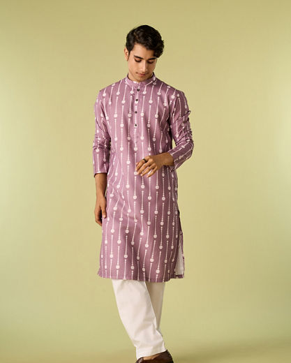 Diwas Men Lilac Elegance Kurta Pajama