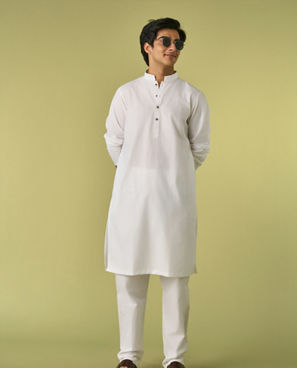 Diwas Men White Cotton Radiance Kurta Pajama