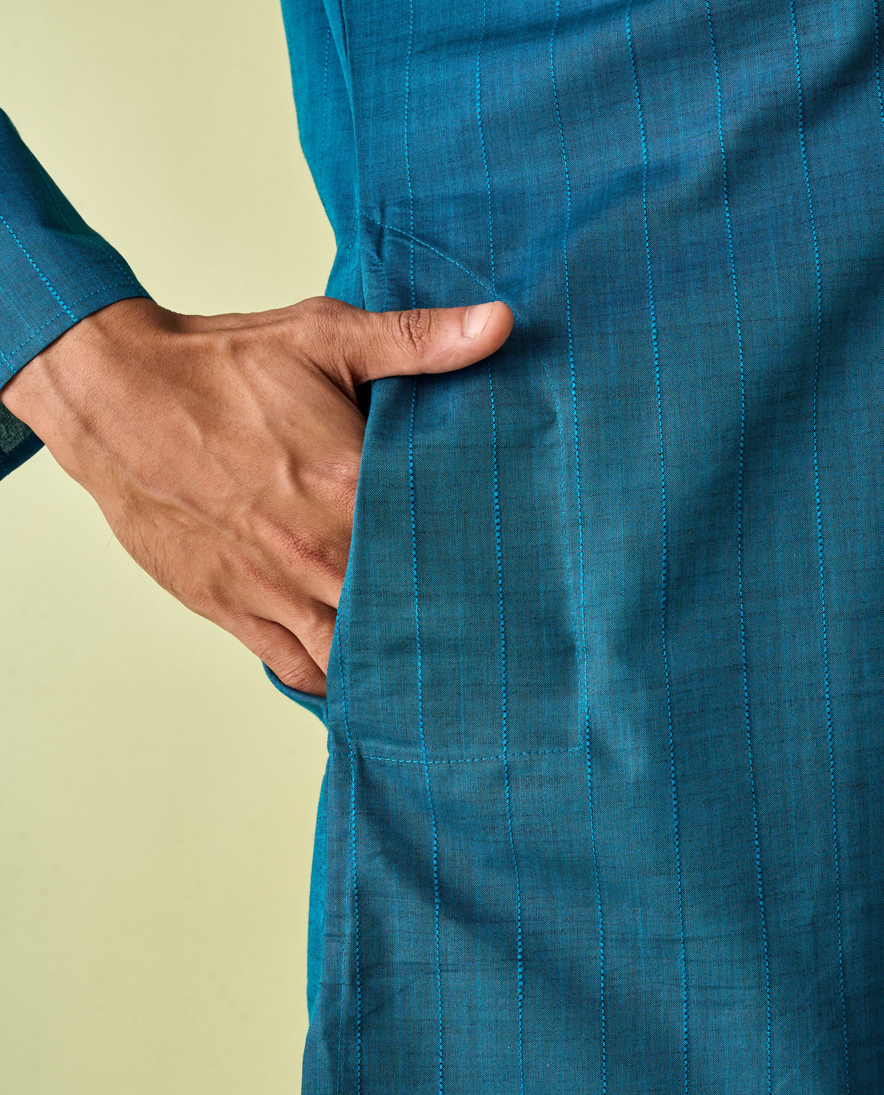 Diwas Men Tranquil Teal Blue Kurta Pajama