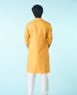 Diwas Men Mustard Yellow Celebration Kurta Pajama