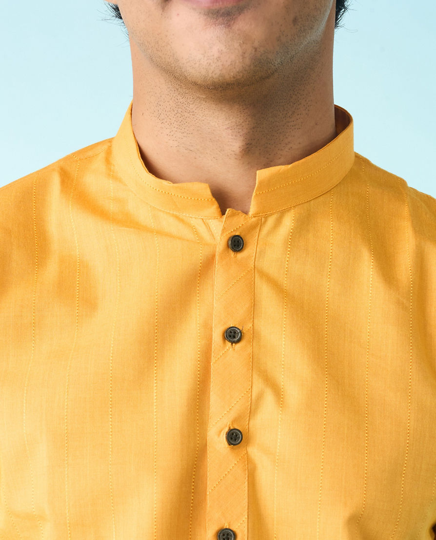 Diwas Men Mustard Yellow Celebration Kurta Pajama