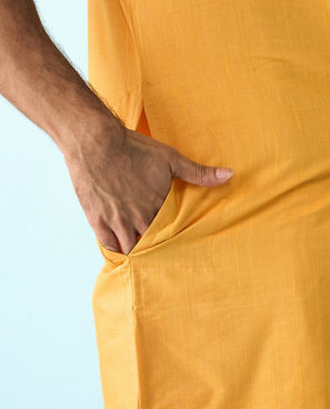 Diwas Men Mustard Yellow Celebration Kurta Pajama