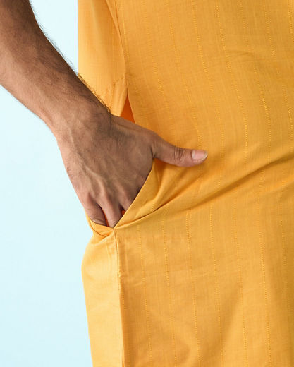 Diwas Men Mustard Yellow Celebration Kurta Pajama
