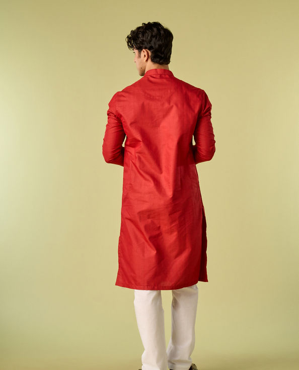 Diwas Men Radiant Red Kurta Pajama