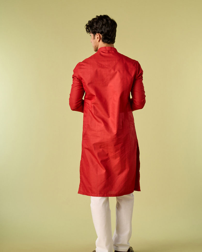 Diwas Men Radiant Red Kurta Pajama