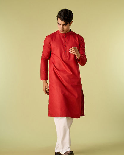Diwas Men Radiant Red Kurta Pajama