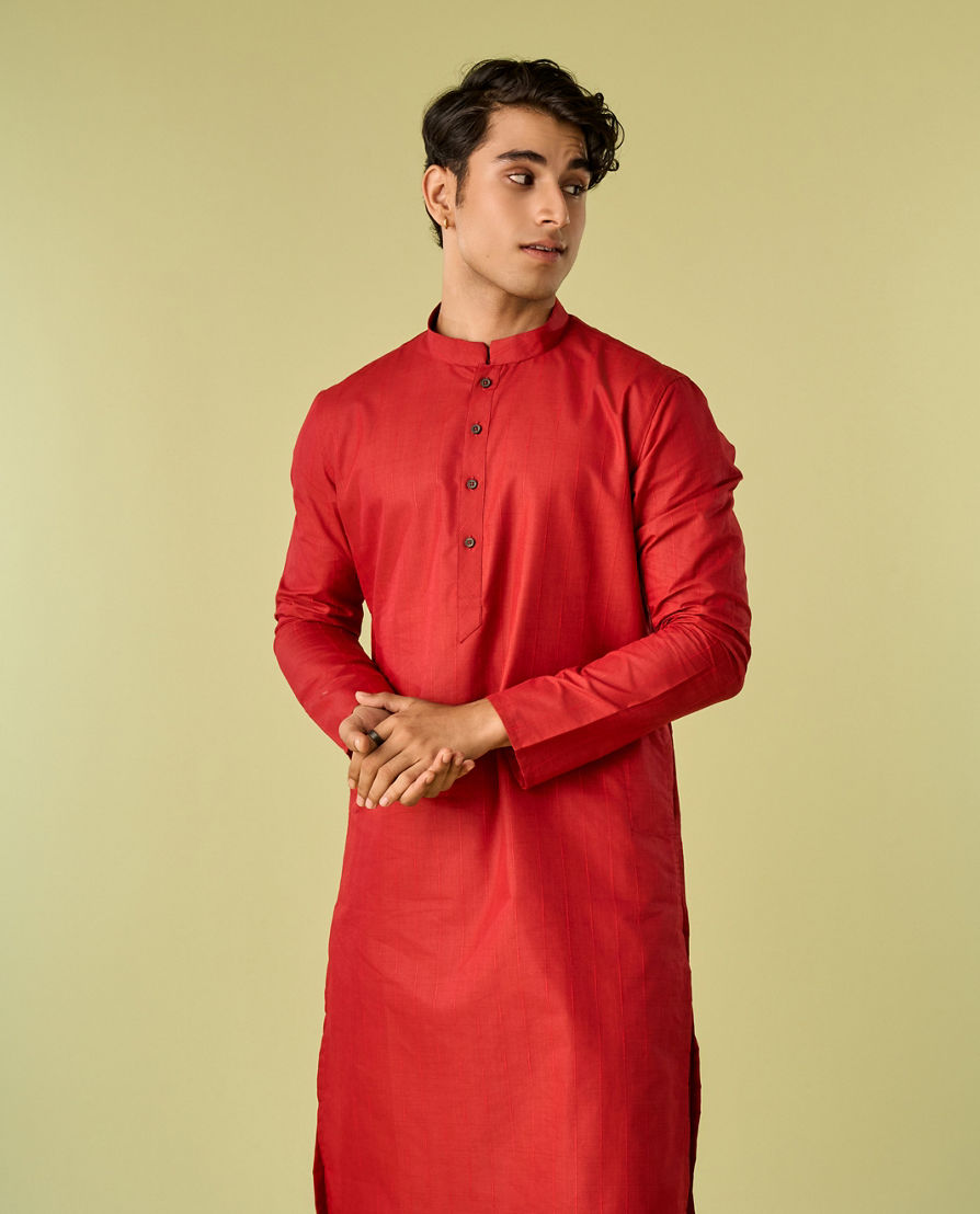 Diwas Men Radiant Red Kurta Pajama