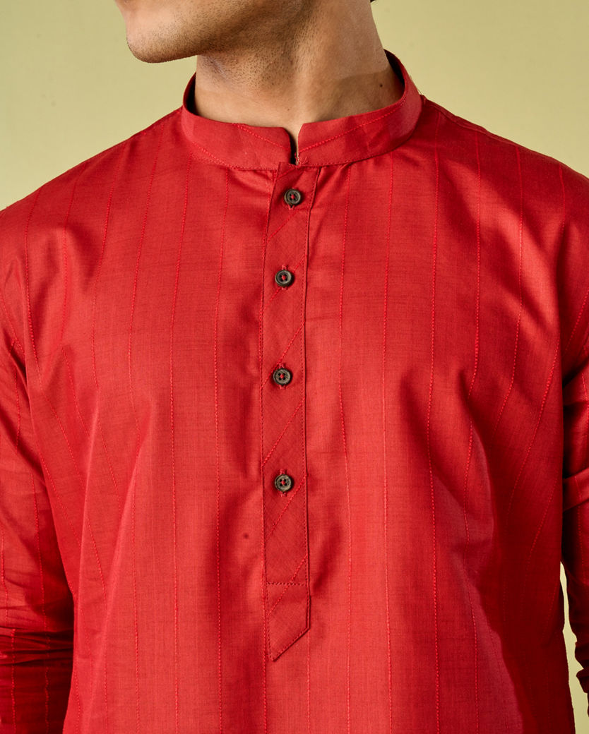 Diwas Men Radiant Red Kurta Pajama