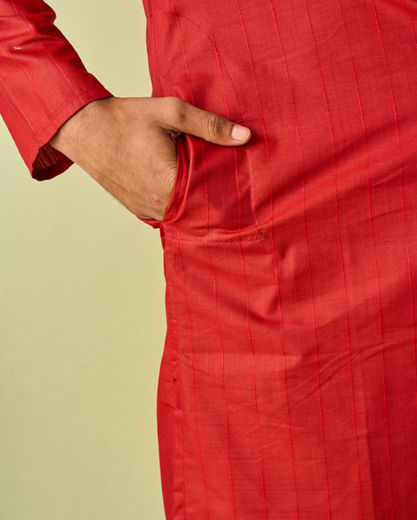 Diwas Men Radiant Red Kurta Pajama