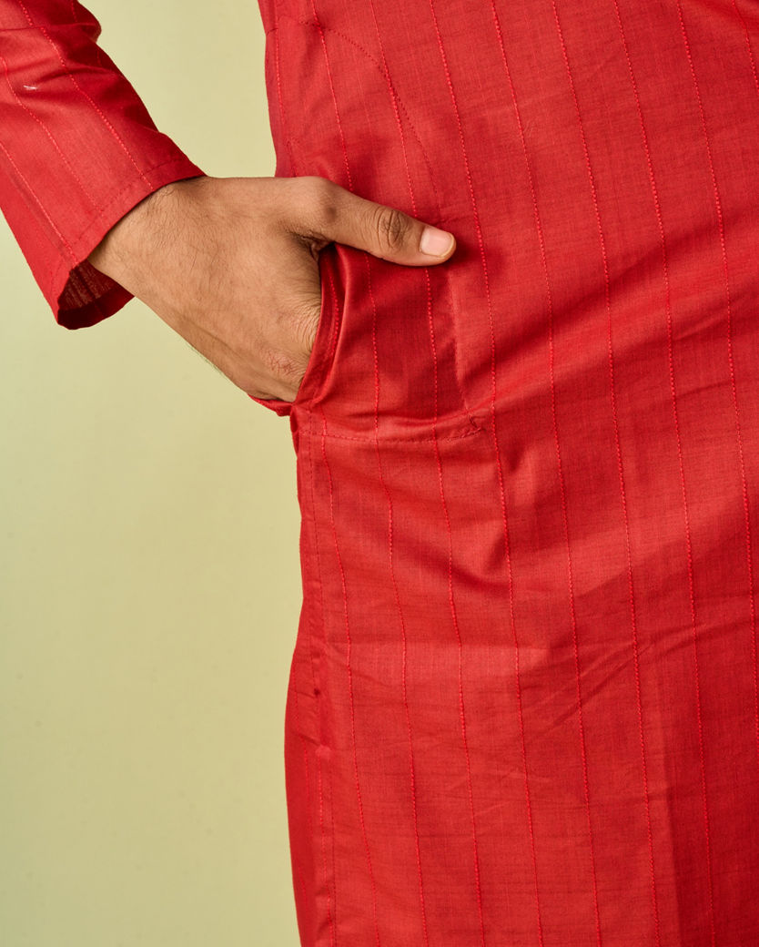 Diwas Men Radiant Red Kurta Pajama