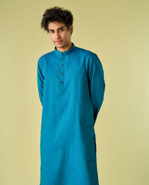 Diwas Men Turquoise Blue Bliss Kurta Pajama