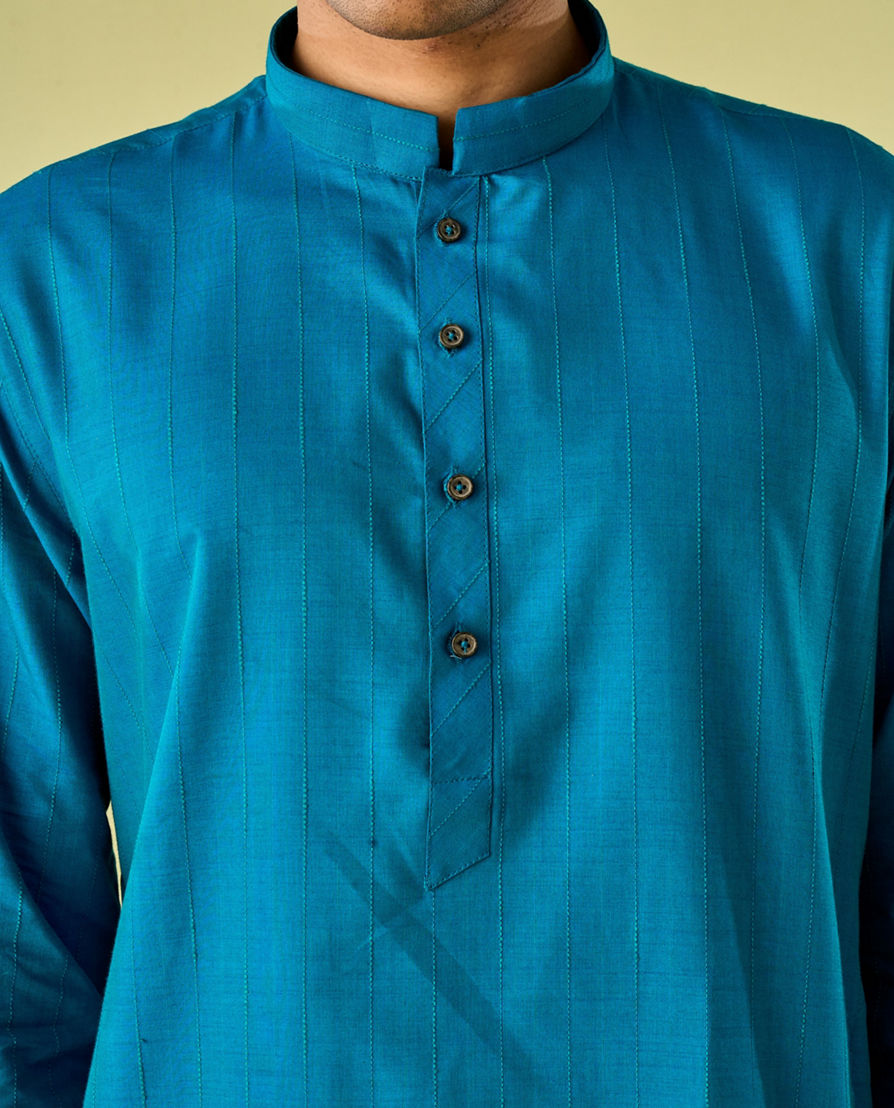 Diwas Men Turquoise Blue Bliss Kurta Pajama
