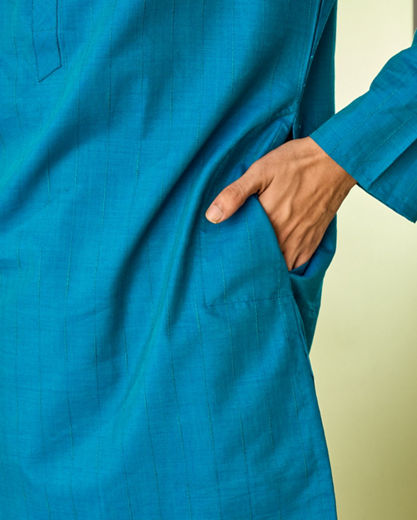 Diwas Men Turquoise Blue Bliss Kurta Pajama