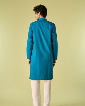 Diwas Men Turquoise Blue Bliss Kurta Pajama