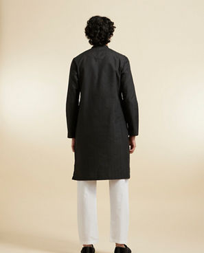 Diwas Men Spellbinding Black Kurta and Pajama Set