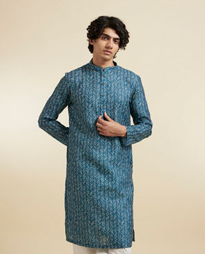 Diwas Men Radiant Teal Green Kurta Pajama