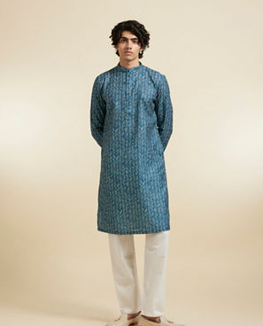 Diwas Men Radiant Teal Green Kurta Pajama
