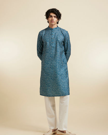 Diwas Men Radiant Teal Green Kurta Pajama