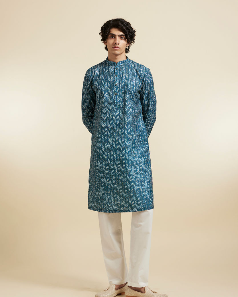 Diwas Men Radiant Teal Green Kurta Pajama