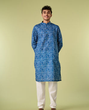 Diwas Men Dark Blue Majesty Kurta Pajama