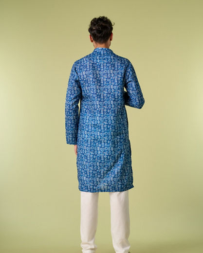 Diwas Men Dark Blue Majesty Kurta Pajama