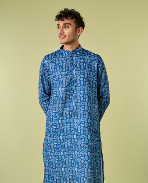 Diwas Men Dark Blue Majesty Kurta Pajama