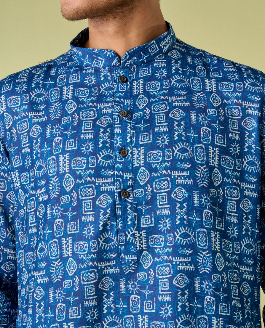 Diwas Men Dark Blue Majesty Kurta Pajama