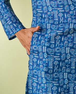 Diwas Men Dark Blue Majesty Kurta Pajama