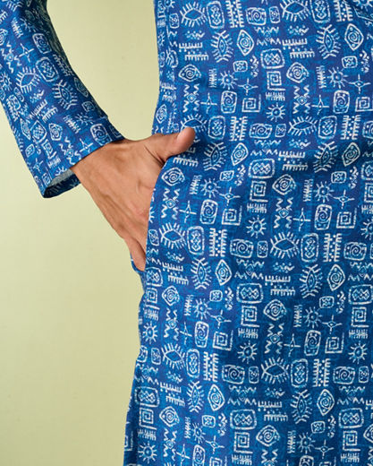 Diwas Men Dark Blue Majesty Kurta Pajama