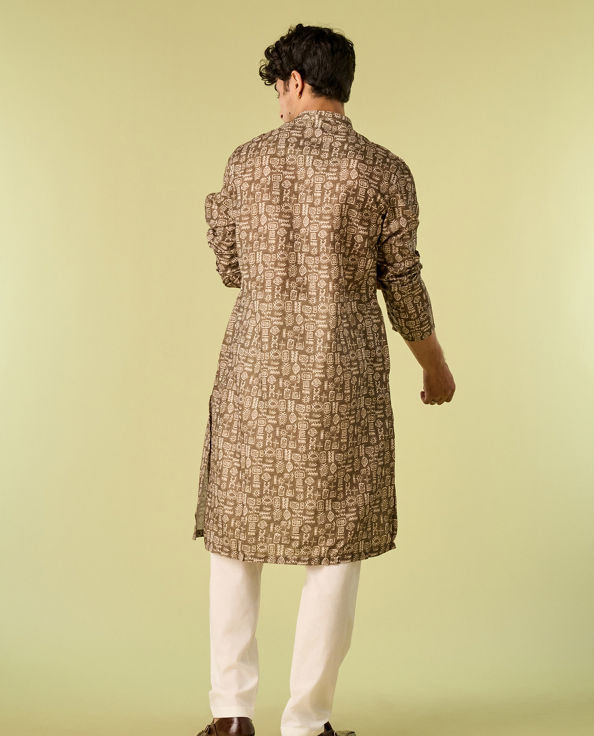Diwas Men Soothing Olive Green Kurta Pajama