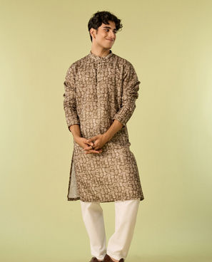 Diwas Men Soothing Olive Green Kurta Pajama