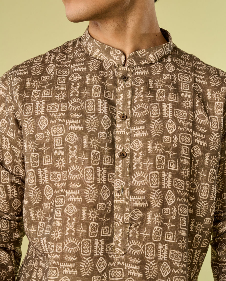 Diwas Men Soothing Olive Green Kurta Pajama