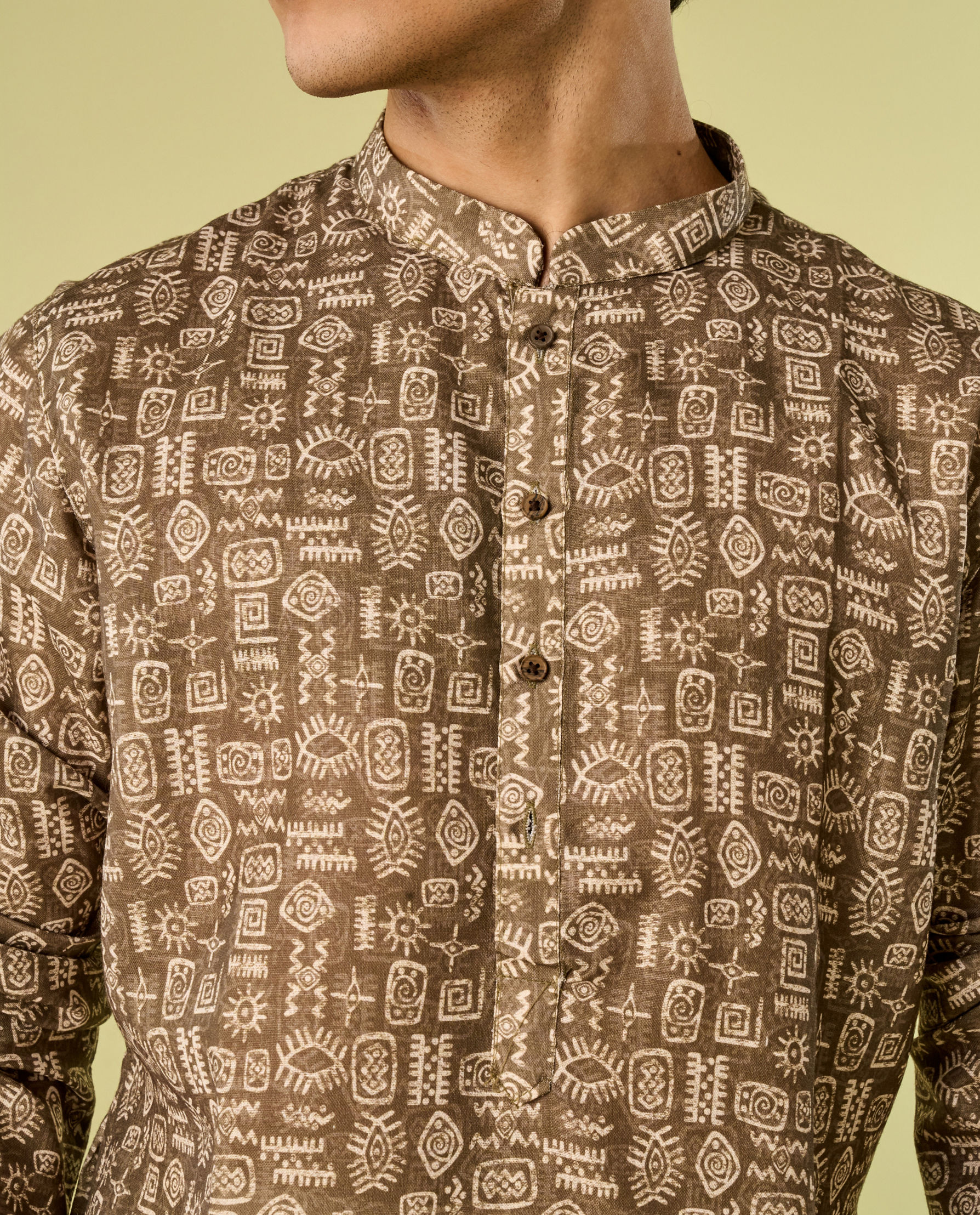 Diwas Men Soothing Olive Green Kurta Pajama