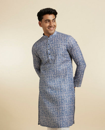 Diwas Men Light Grey Classy Kurta Pajama