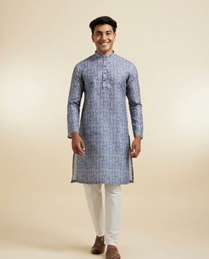 Diwas Men Light Grey Classy Kurta Pajama