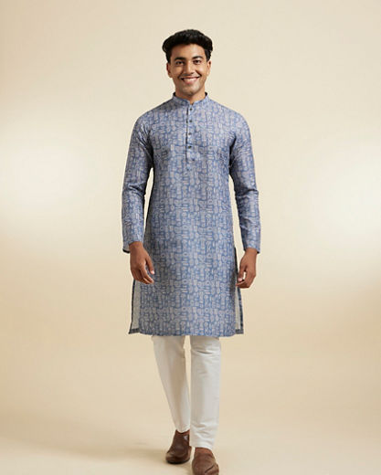 Diwas Men Light Grey Classy Kurta Pajama