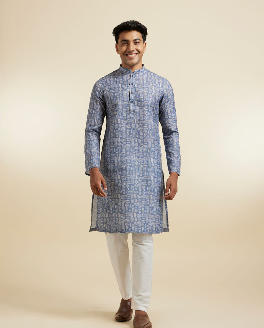 Diwas Men Light Grey Classy Kurta Pajama