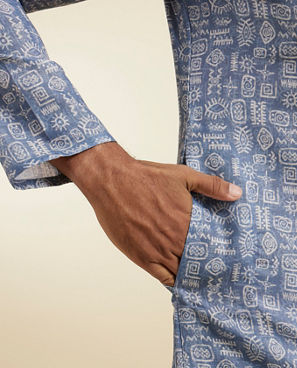 Diwas Men Light Grey Classy Kurta Pajama