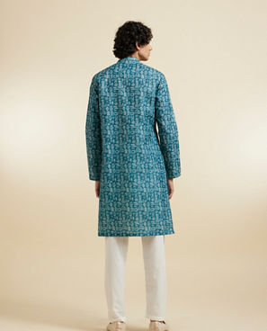 Diwas Men Teal Green Elegance Kurta Pajama