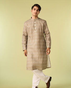 Diwas Men Olive Green Elegance Kurta Pajama